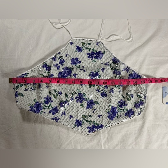 REVOLVE Majorelle Tamara White Sequin Top in Purple Butterfly Large - Picture 11 of 12